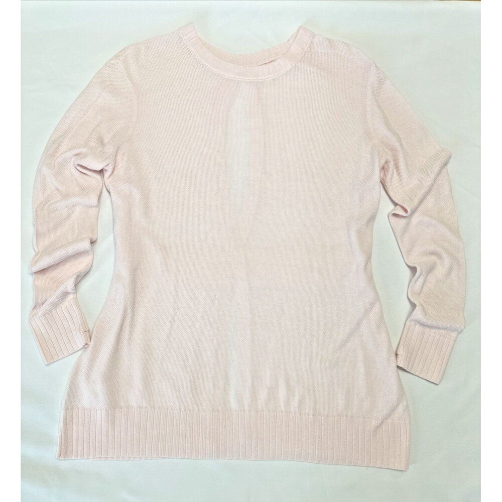 Lululemon Sincerely Yours Sweater Light Pink Glow Knit Keyhole Back XL 12/14/16